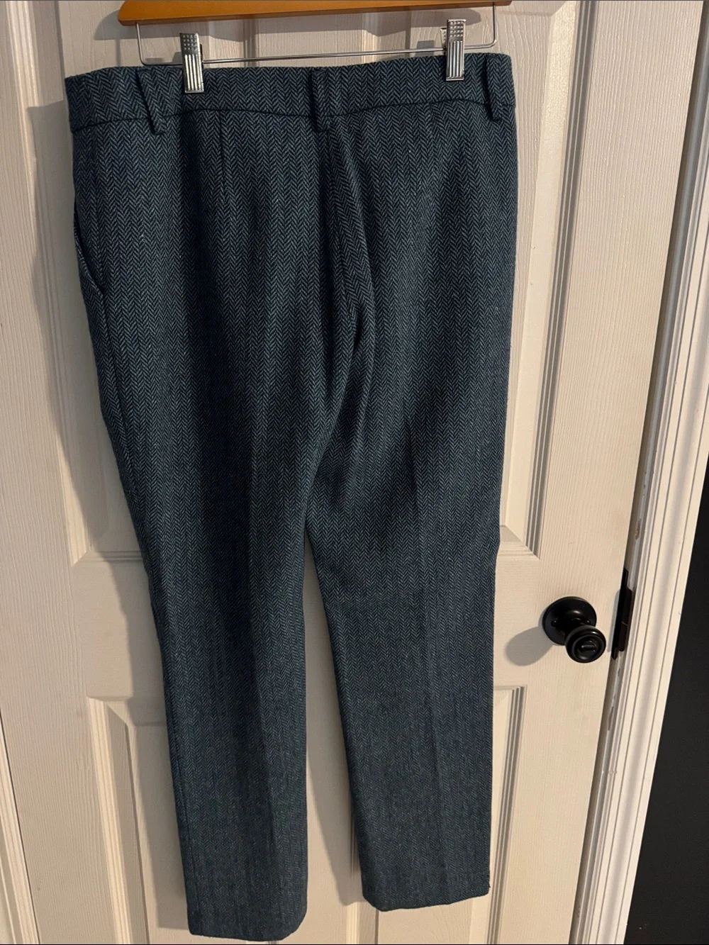 Chadwicks Wool Lined Teal Herringbone Dress Pants